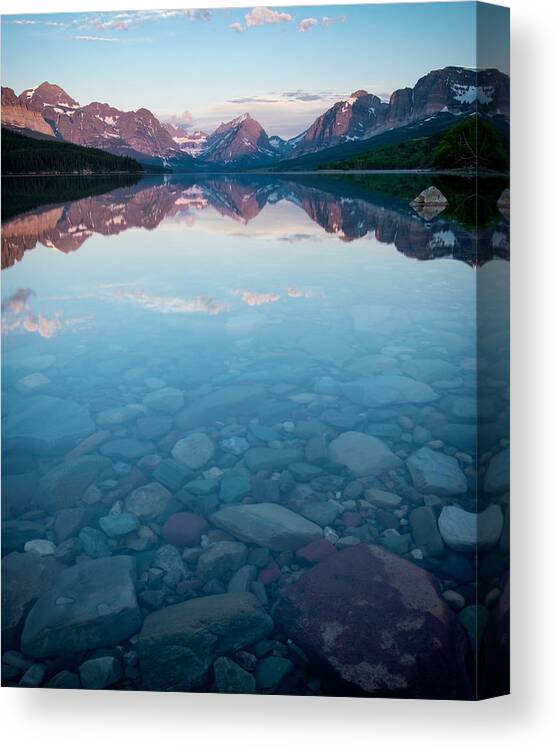 Glacier National Park Canvas Print featuring the photograph Sherburne Sunrise 2 by Matt Hammerstein