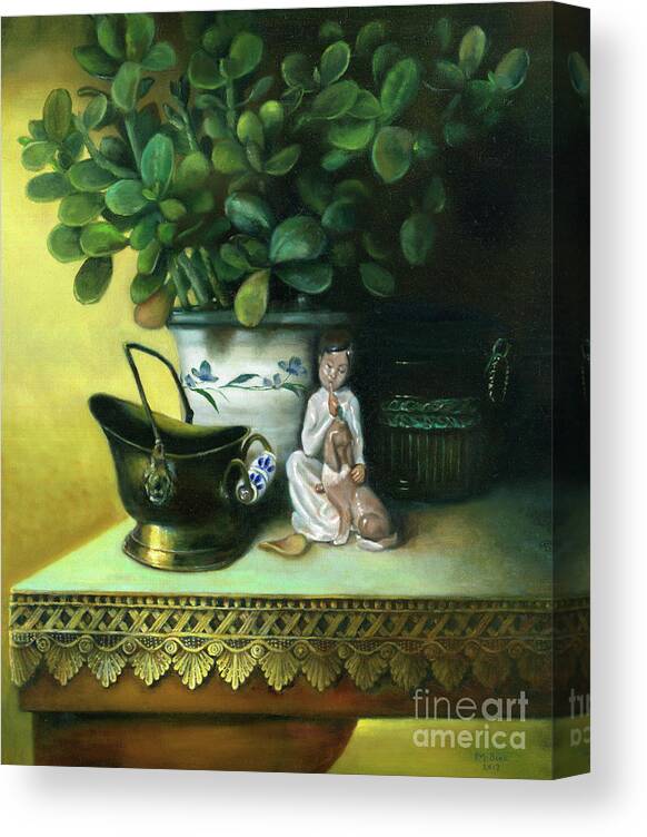 Still Life Canvas Print featuring the painting Not a Whisper by Marlene Book