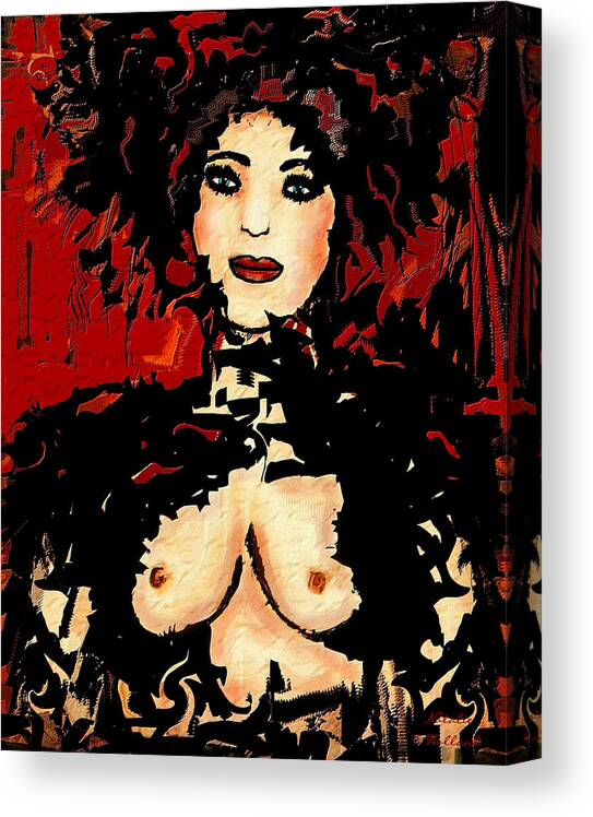 Nude Canvas Print featuring the mixed media Showgirl by Natalie Holland