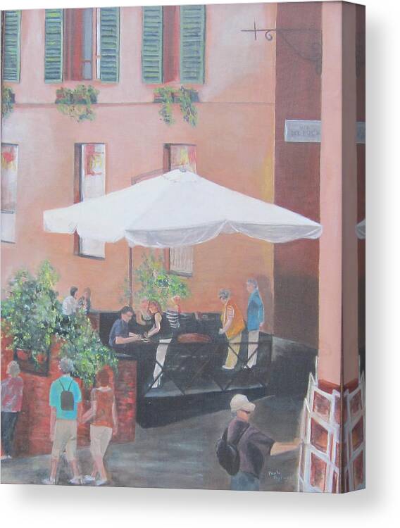Acrylic Painting On Board Canvas Print featuring the painting Siena by Paula Pagliughi