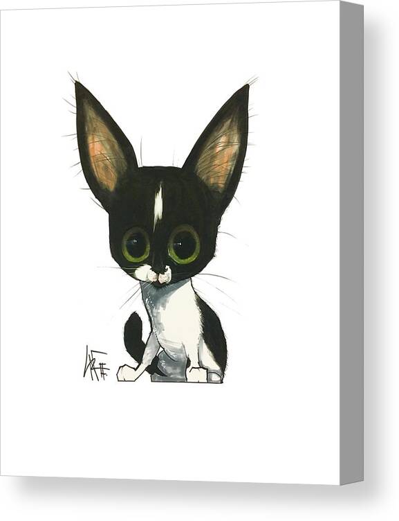 Pet Portrait Canvas Print featuring the drawing Signoriello 2217-1 by John LaFree