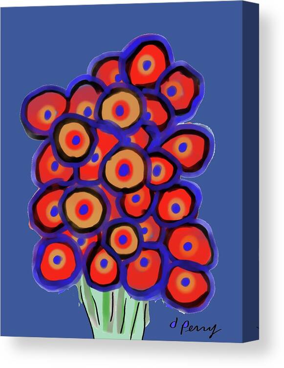 Flower Art Canvas Print featuring the digital art Singing Bouquet by D Perry