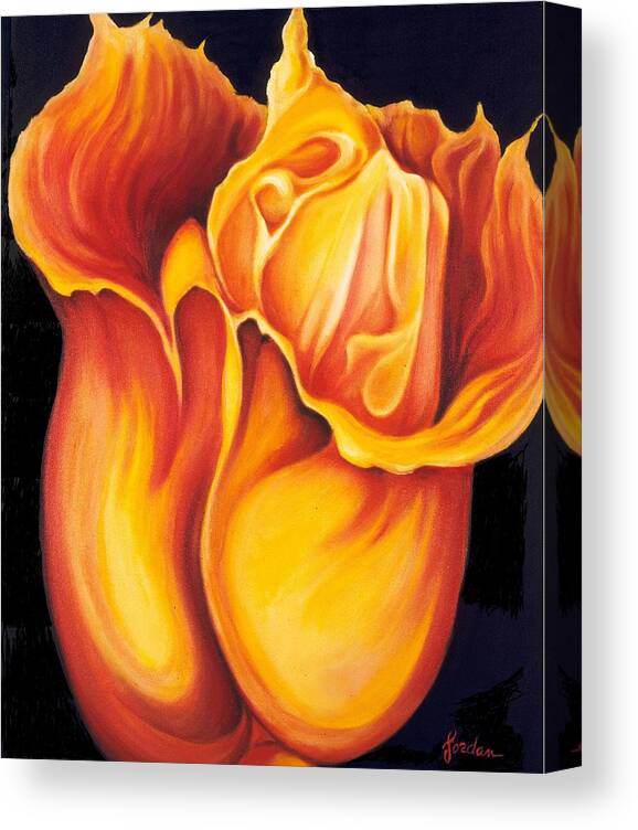 Surreal Tulip Canvas Print featuring the painting Singing Tulip by Jordana Sands