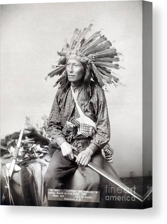 1890 Canvas Print featuring the photograph Sioux Leader, 1891 by Granger