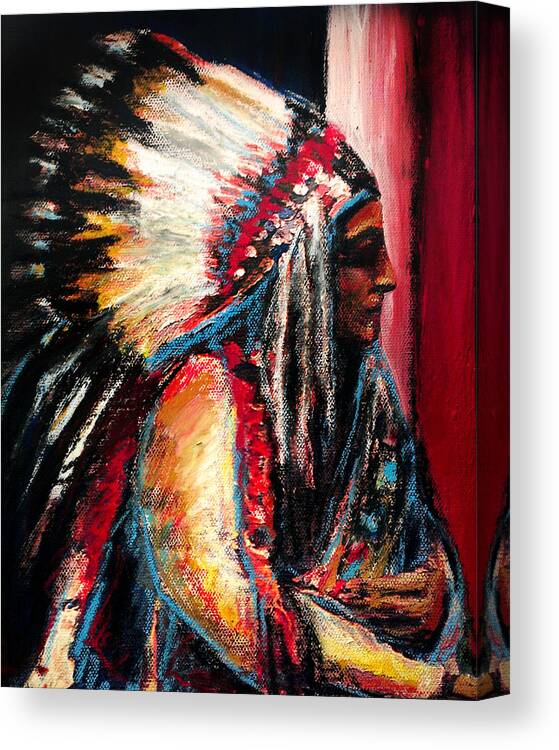 Native American Canvas Print featuring the painting Sitting Bull by Frank Botello