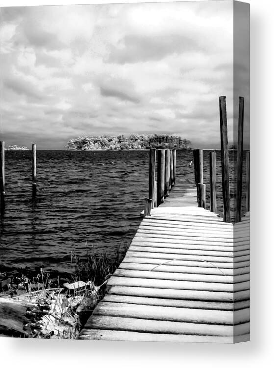 Dock Canvas Print featuring the photograph Slippery Dock by Hayden Hammond