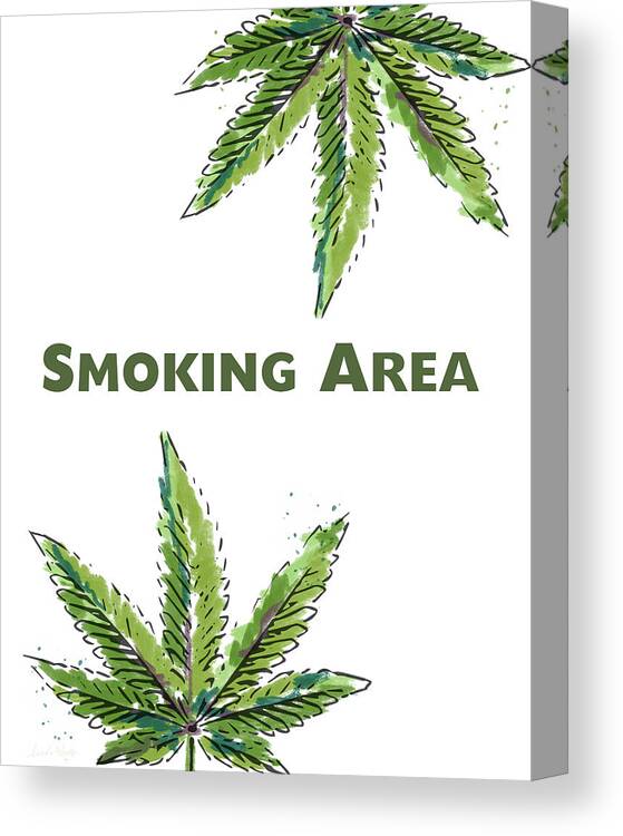 Marijuana Canvas Print featuring the mixed media Smoking Area - Art by Linda Woods by Linda Woods