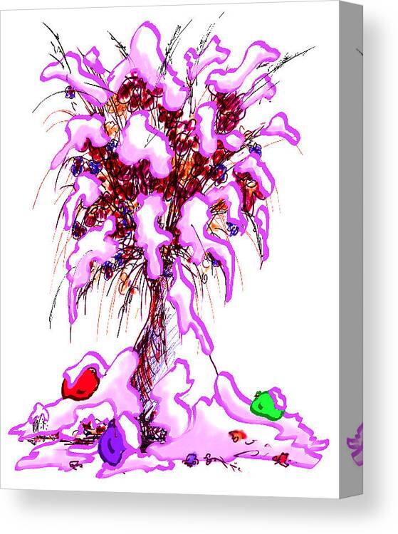 Abstract Canvas Print featuring the digital art Snowy Bouquet by William Russell Nowicki