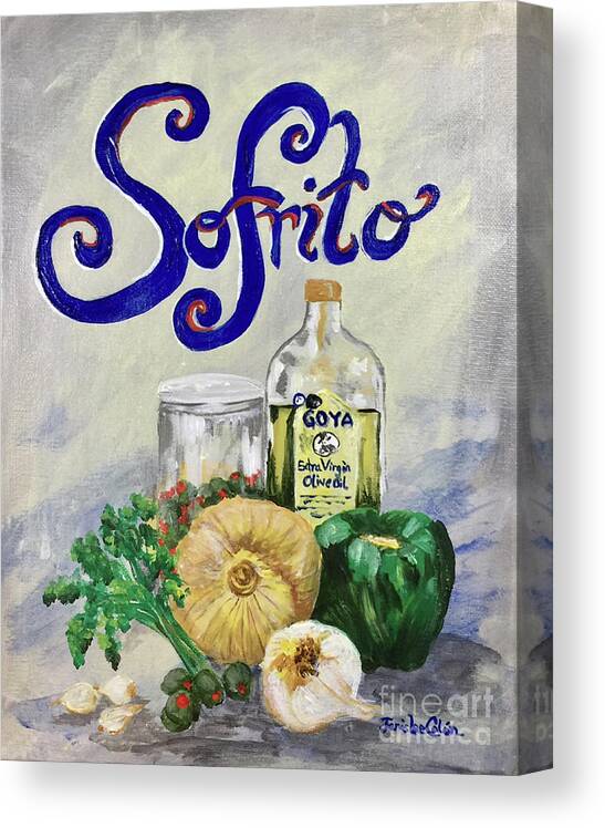 Cuban Cooking Canvas Print featuring the painting Sofrito by Janis Lee Colon