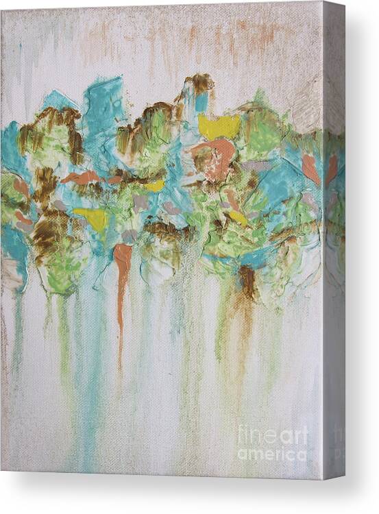 Blue Canvas Print featuring the painting Soft and Simple by Linda Cranston