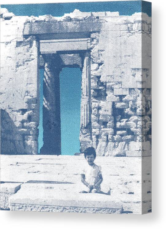 Greece Canvas Print featuring the painting Something old,something new by Philip Fleischer
