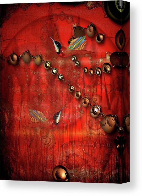 Hummingbird Canvas Print featuring the digital art Song of the Hummingbird by Mimulux Patricia No
