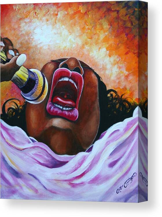 Biglady Canvas Print featuring the painting Souful by Arthur Covington