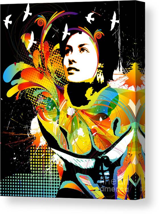 Nostalgic Seduction Canvas Print featuring the mixed media Nostalgic Seduction - Soul Explosion II by Chris Andruskiewicz