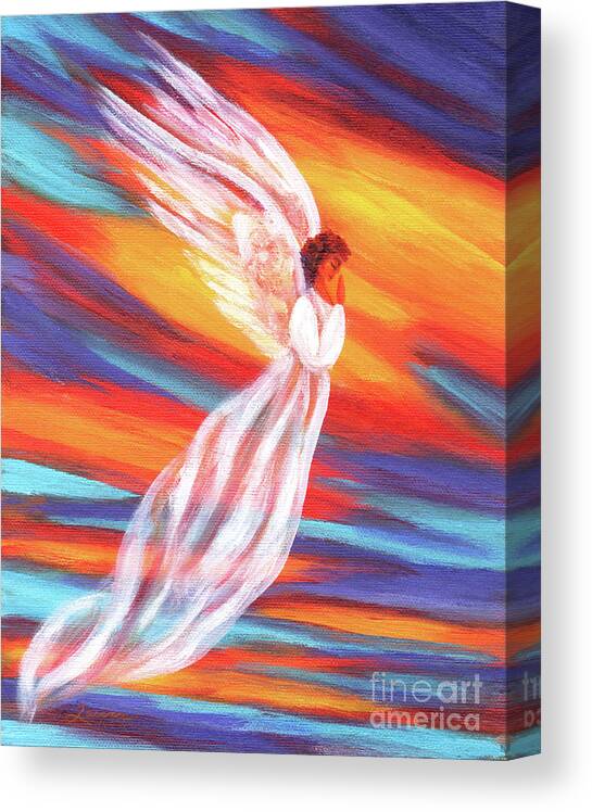 Sunset Canvas Print featuring the painting Southwest Sunset Angel by Laura Iverson
