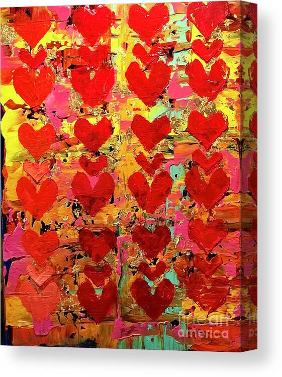 Arizona Canvas Print featuring the painting Southwestern Love by Sherry Harradence