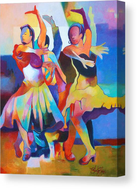 Women Canvas Print featuring the painting Spanish Harlem Dance by Glenford John