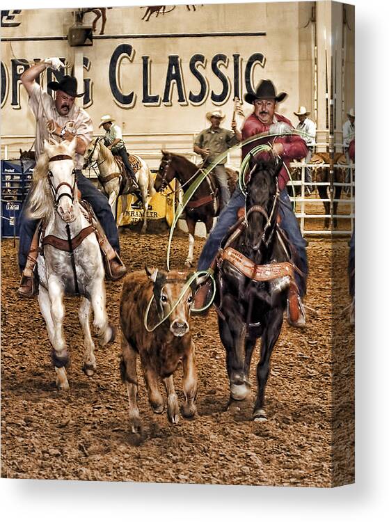 San Antonio Canvas Print featuring the photograph Speed Roping by Brian Kinney