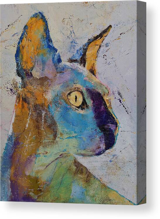 Art Canvas Print featuring the painting Sphynx Cat by Michael Creese