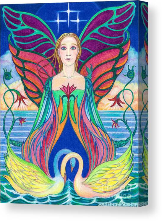 Spiritual Canvas Print featuring the drawing Spirit Guide Aileen by Debra Hitchcock