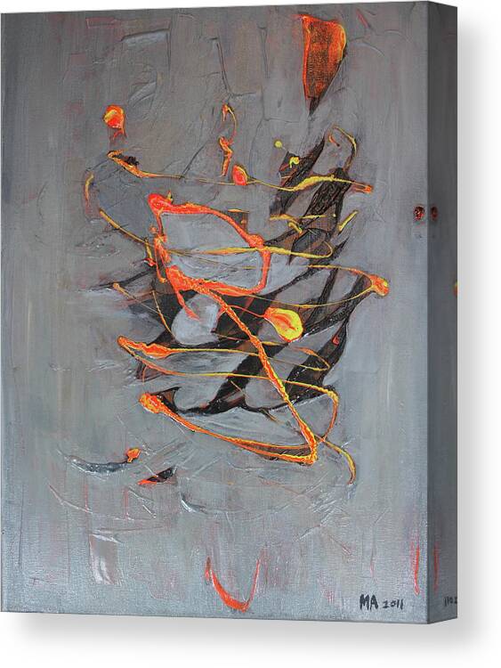 Abstract Canvas Print featuring the painting Spun Out by Madeleine Arnett