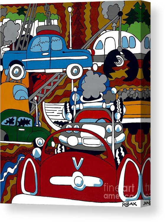 Junk Yard Canvas Print featuring the painting SS Studebaker by Rojax Art