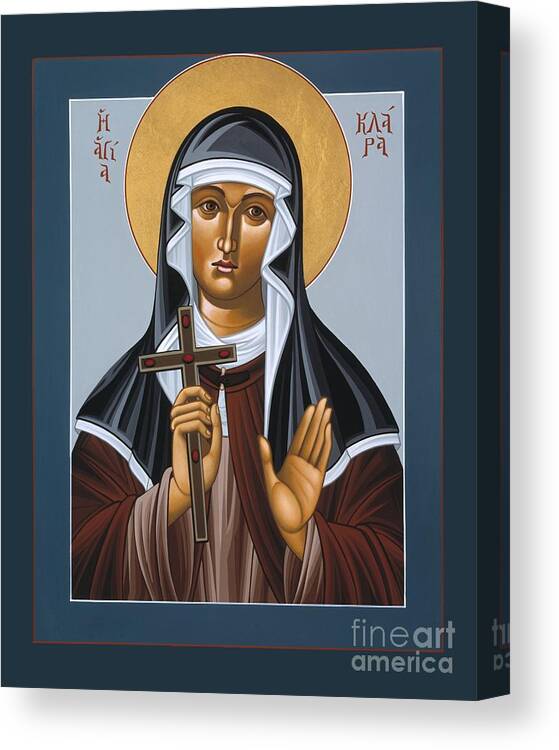  Canvas Print featuring the painting St Clare with the Jeweled Cross by William Hart McNichols