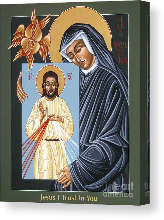 St Faustina Kowalska Apostle Of Divine Mercy Canvas Print featuring the painting St Faustina Kowalska Apostle of Divine Mercy 094 by William Hart McNichols