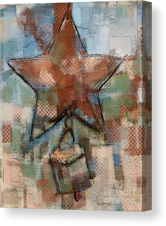Star Canvas Print featuring the mixed media Star Bell by Carrie Joy Byrnes
