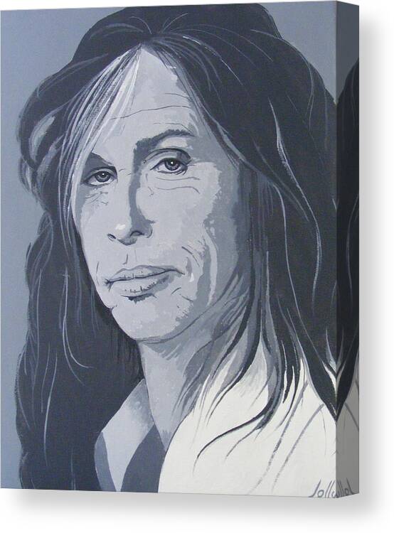 Rock Star Steven Tyler Aerosmith Canvas Print featuring the painting Steven Tyler by Ken Jolly