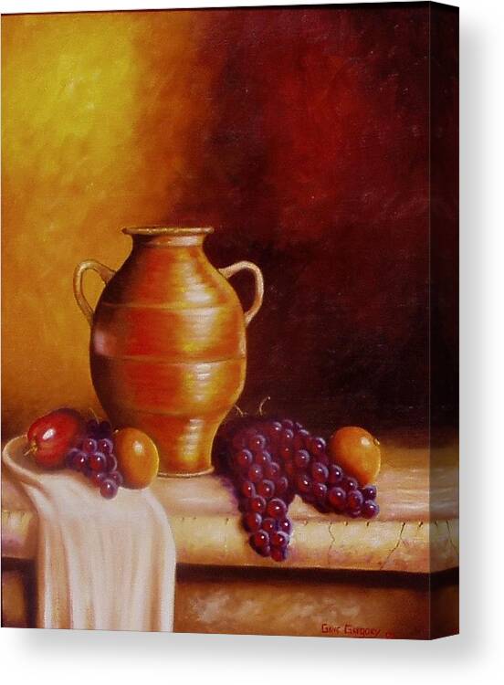 Still Life Canvas Print featuring the painting Still life with pot by Gene Gregory