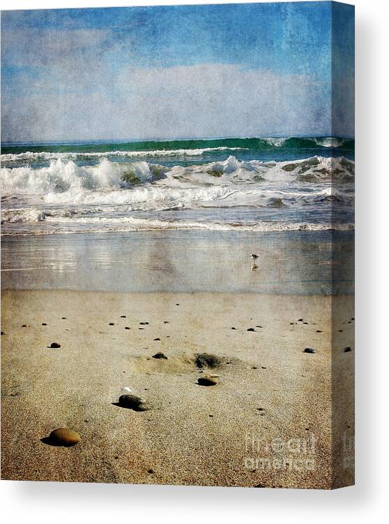 Zmudowski Canvas Print featuring the photograph Stones Along the Shore by Laura Iverson