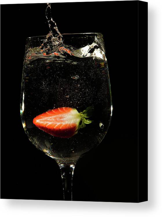 Strawberry Canvas Print featuring the photograph Strawberry Split by Ed James