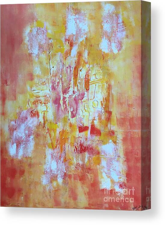 Acryl On Canvas. Canvas Art Pilbri Canvas Print featuring the painting Stucture Harmony by Pilbri Britta Neumaerker