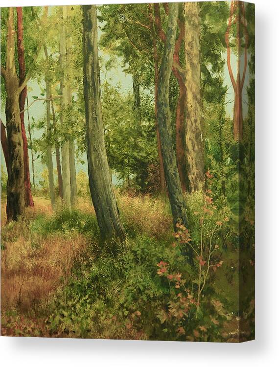 Sidney Spit Canvas Print featuring the painting Summer, Sidney Spit by E Colin Williams ARCA
