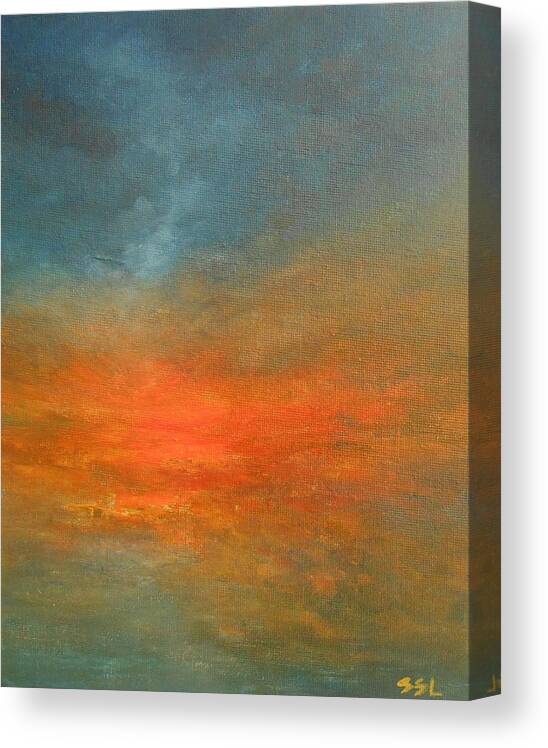 Abstract Canvas Print featuring the painting Sundown by Jane See