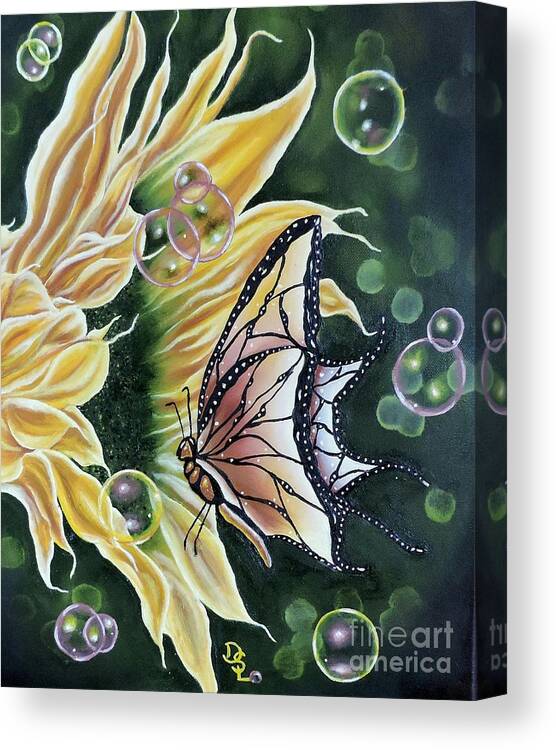Sunflower Canvas Print featuring the painting Sunflower Fantasy by Dianna Lewis