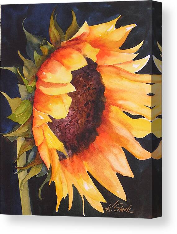 Floral Canvas Print featuring the painting Sunflower by Karen Stark