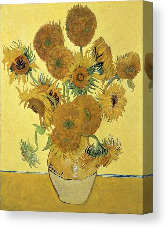 #faatoppicks Canvas Print featuring the painting Sunflowers, 1888 by Vincent Van Gogh