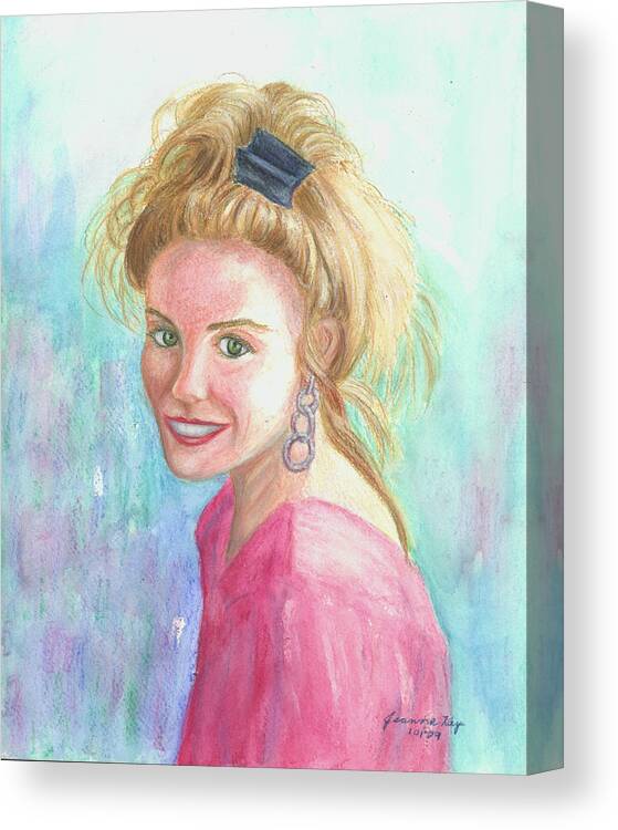 Portrait Canvas Print featuring the painting Sunshine Girl by Jeanne Juhos