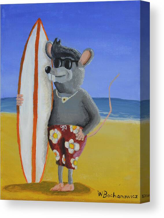 Surf Rat Canvas Print featuring the painting Surf Rat by Winton Bochanowicz