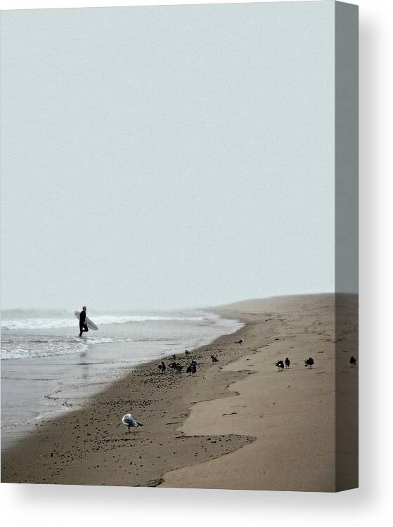 Surfer Canvas Print featuring the photograph Surfing Where the Ocean Meets the Sky, No. 2 by Brooke T Ryan
