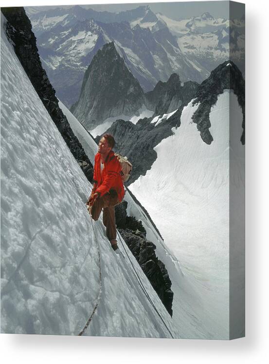 Eric Bjornstad Canvas Print featuring the photograph T-202707 Eric Bjornstad on Howser Peak by Ed Cooper Photography