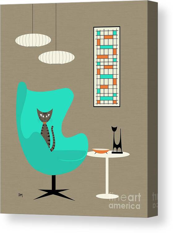  Canvas Print featuring the digital art Tabby by Donna Mibus