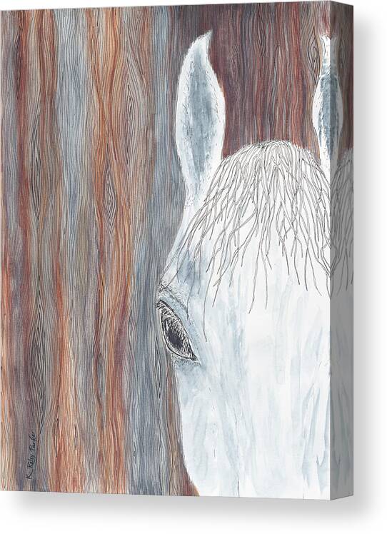Horse Canvas Print featuring the painting Stalled by Kathryn Riley Parker