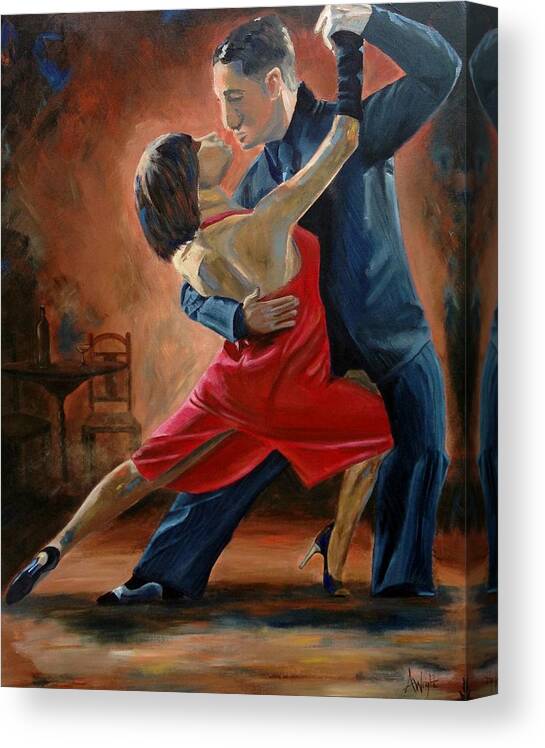 Art Canvas Print featuring the painting Tango by Angie Wright
