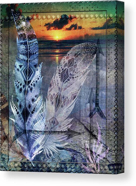 Native American Canvas Print featuring the digital art Tapestry by Linda Carruth