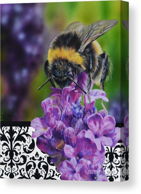 Bee Canvas Print featuring the painting Tea Time by Lachri