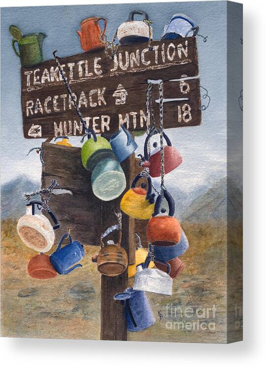 Teakettle Canvas Print featuring the painting Teakettle Junction by Karen Fleschler