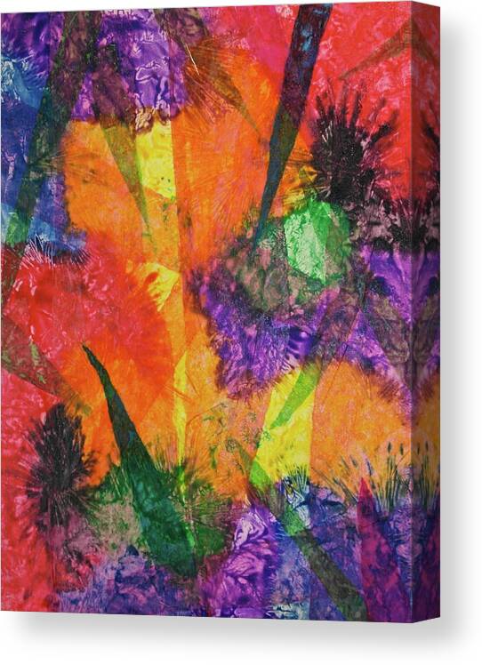 Colors Canvas Print featuring the mixed media Texture Garden by Michele Myers